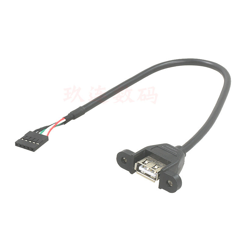 主板插针9针转USB2.0两口挡板线 带螺丝孔主板9Pin转USB2.0转接线mx1.25/ph2.0/xh2.54/杜邦2.54端子线连接线 - 图1