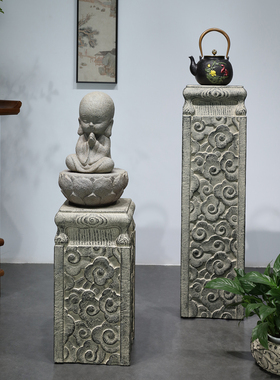 新中式祥云石柱子摆件