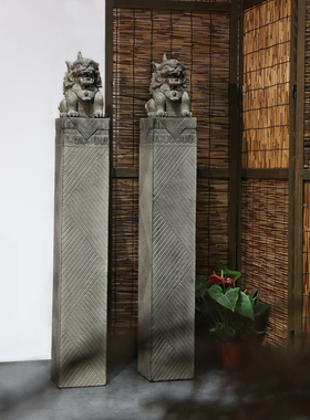 新中式庭院室内装饰摆件栓马柱