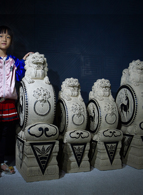 中式风仿石雕门墩饭店酒店抱鼓石