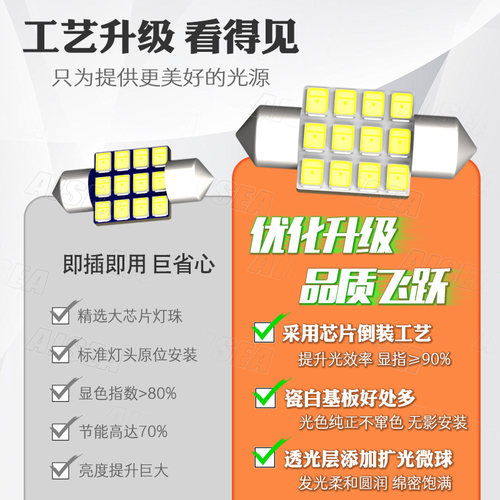 图雅诺X5/大V LED阅读灯顶灯车内灯泡后备箱尾箱灯改装超高亮福田 - 图3
