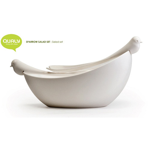 Qualy泰国Sparrow SalaBowl 纯进口沙拉搅拌碗轻快美观易搅拌包邮 - 图1
