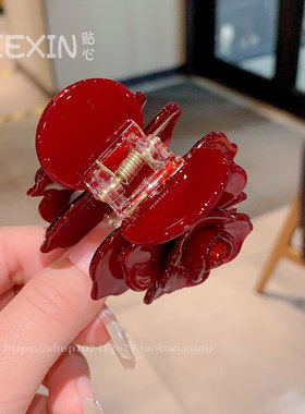 月销10万件的新年红色玫瑰花抓夹