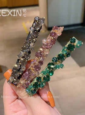 月销10万件进口手工镶钻水晶发夹