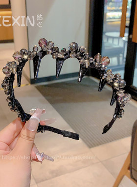 爆款轻奢水晶重工高颅顶发带