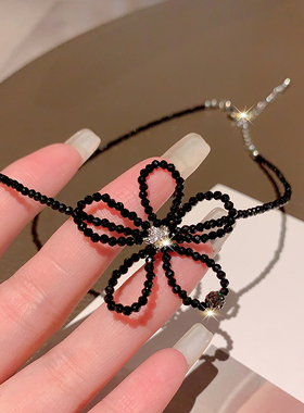 月销10万件的水晶花朵锁骨链保色