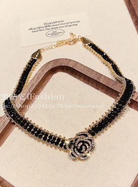 锁骨链女轻奢小众高级感山茶花