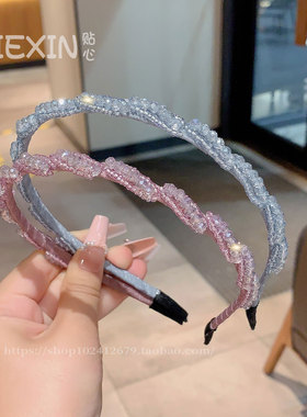 爆款高颜值水晶重工森系百搭发箍
