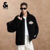 Lingzhi Jack Jones 2026 new autumn and winter men's cotton coat wool blend warm lapel embroidered jacket fashion