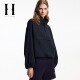Lingzhi SEASON HIGH Autumn Loose Stand Collar Windproof Zipper Access Control Pocket Long Sleeve Top ເຄື່ອງນຸ່ງຜູ້ຍິງ
