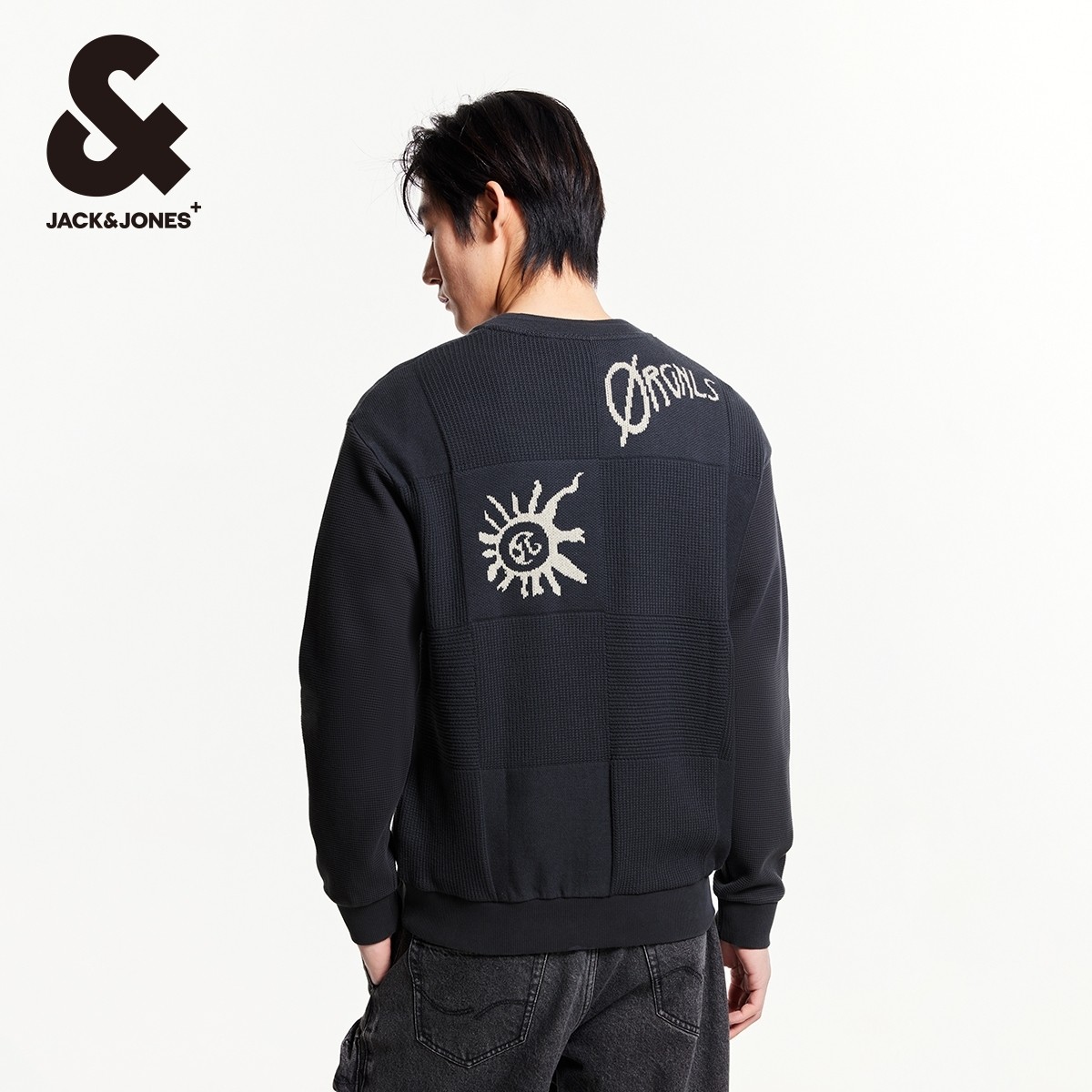 t区绫致杰克琼斯冬季男士圆领毛衣舒适毛巾绣华夫格长袖针织衫,淘宝优惠券,粉丝福利购,淘宝优惠卷