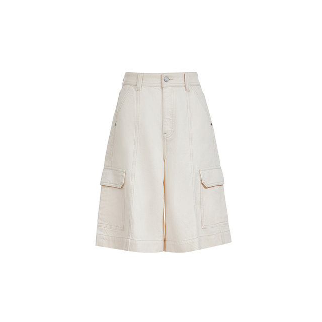 Lingzhi ONLY2026 Spring New Workwear Style Pocket Decoration Design High Waist Shorts Jeans for Women