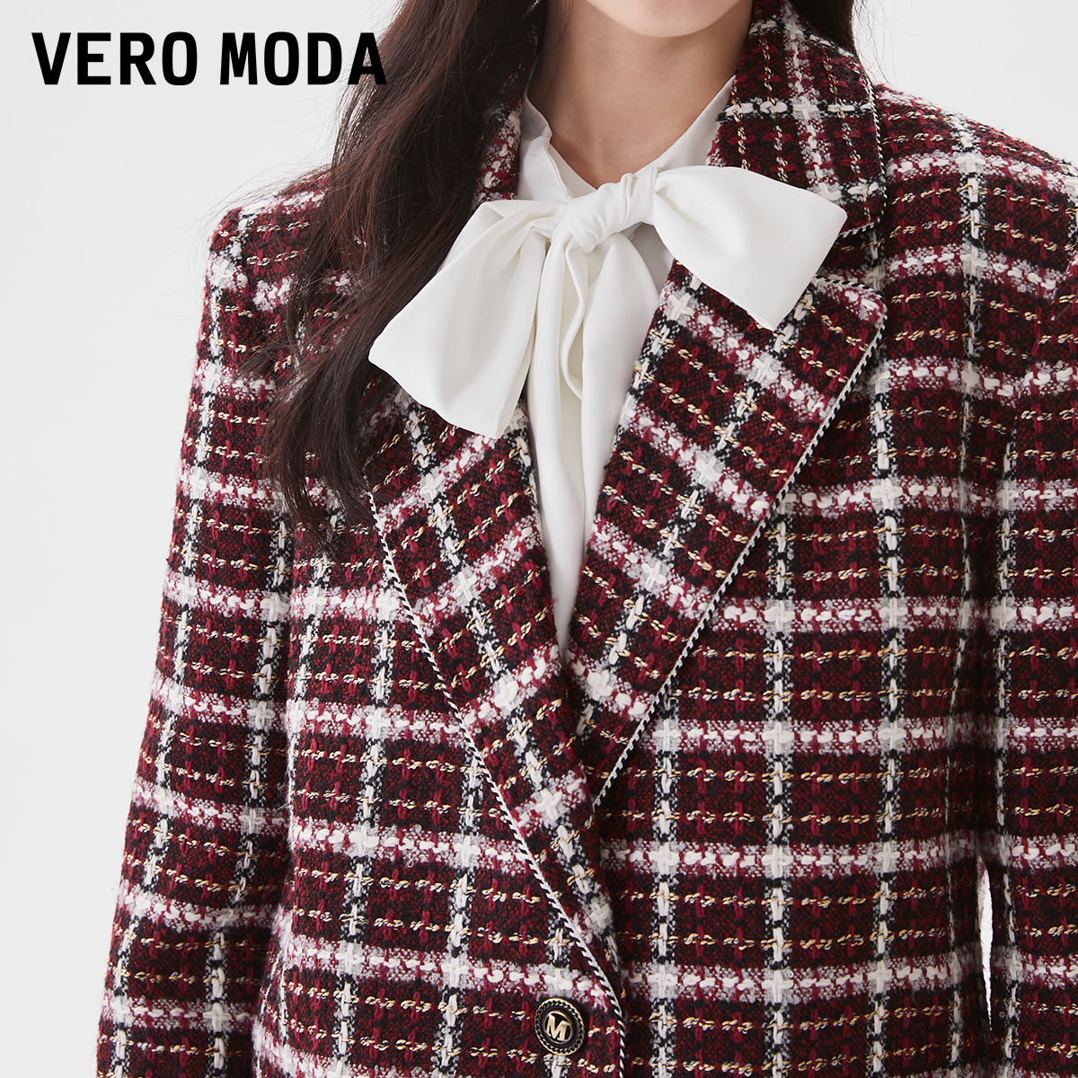 VeroModa两粒扣小香风西装外套