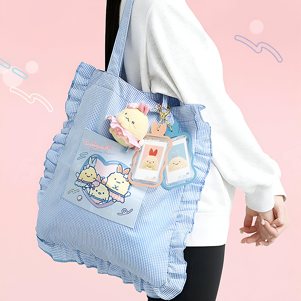 虾尾造型迷你收纳包日本SAN-X角落生物卡通忧伤马戏团多功能透明展示小包金属挂链轻松熊卡通卡包交通卡套 - 图3