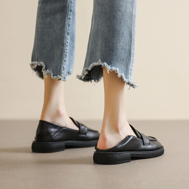 2026新款黑色乐福鞋女厚底百搭平底单鞋英伦小皮鞋大码女鞋41到43,淘宝优惠券,粉丝福利购,淘宝优惠卷
