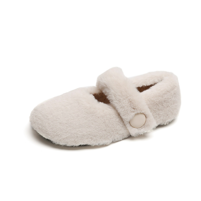 高级感毛毛鞋女冬季外穿2025新款一脚蹬棉鞋加绒豆豆鞋大码41到43,淘宝优惠券,粉丝福利购,淘宝优惠卷