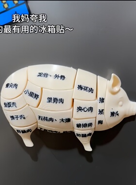 创意猪肉分割部位模型冰箱贴装饰