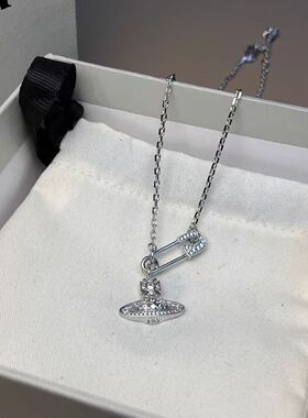 热销西太后别针星球项链锁骨链跨境潮流复古饰品义乌配饰厂家直销