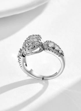 tiktok直播热销轻奢方糖方包仿铜微镶戒指女戒子欧美跨境首饰