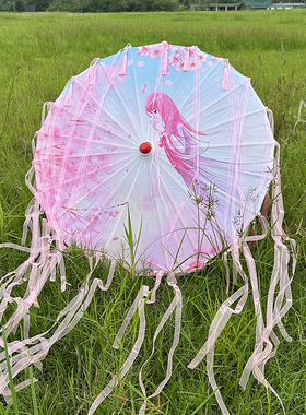 杭州西湖古风流苏伞油纸伞汉服摄影古装伞装饰道具儿童舞蹈走秀伞