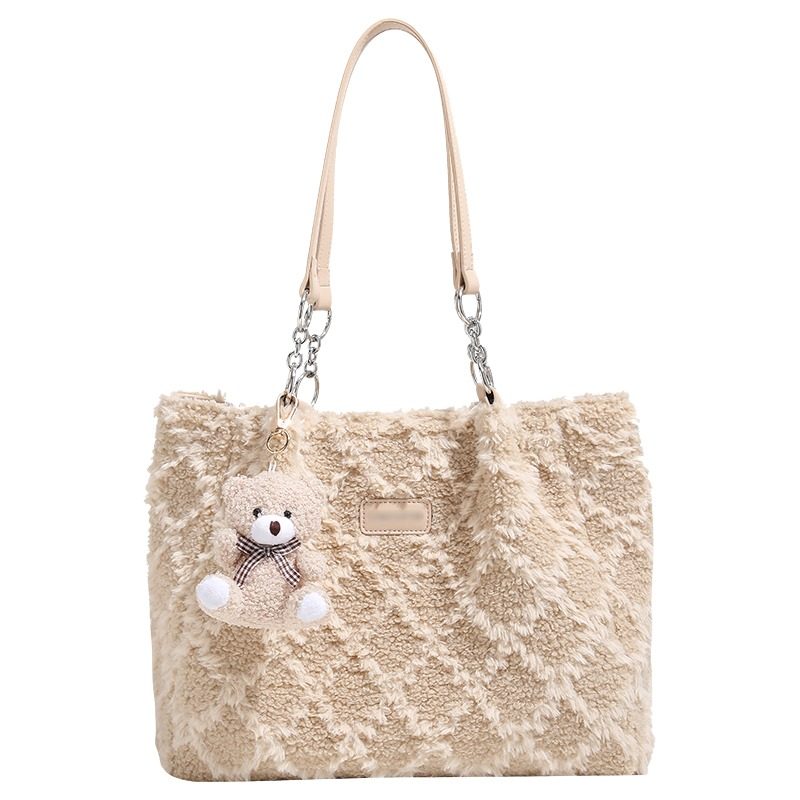 圣米洛通勤高级感大包毛毛包包女2026新款秋冬大容量毛绒托特包,淘宝优惠券,粉丝福利购,淘宝优惠卷