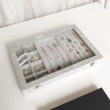 Вместительное и большое ювелирное украшение, коробка из воскового агата, изумрудное ожерелье, кольцо, серьги, браслет, стенд