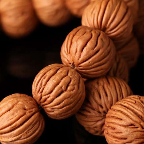 天然竖纹桃核手串野外生桃胡金刚纹原籽佛珠男女单圈手链手把玩件 - 图1