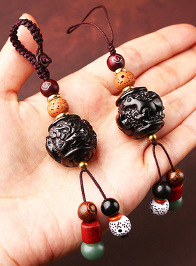 福瑞堂黑檀木12生肖三合六合挂件