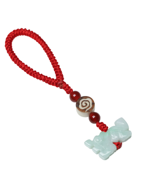 牛年翡翠生肖佩戴挂饰钥匙扣吊坠