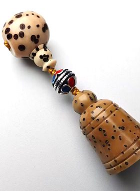 打磨藏式千眼菩提佛头大本钟吊坠套餐 DIY金刚星月手串佛珠配件