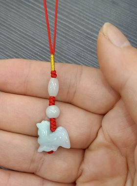 男女翡翠玉十二生肖手机链挂坠