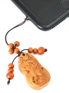 桃木生肖狗钥匙扣桃木礼物吊坠