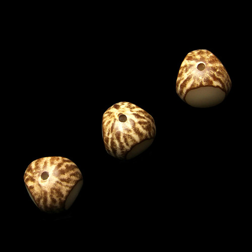 白原籽带皮菩提根三面切散珠配珠隔珠diy十八手串佛珠念珠配饰品 - 图0