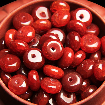 福瑞堂冰花红龙纹玛瑙散隔珠垫隔片DIY佛珠手串配珠配饰品算盘珠,淘宝优惠券,粉丝福利购,淘宝优惠卷