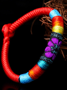 手工编织婴儿礼品五彩绳