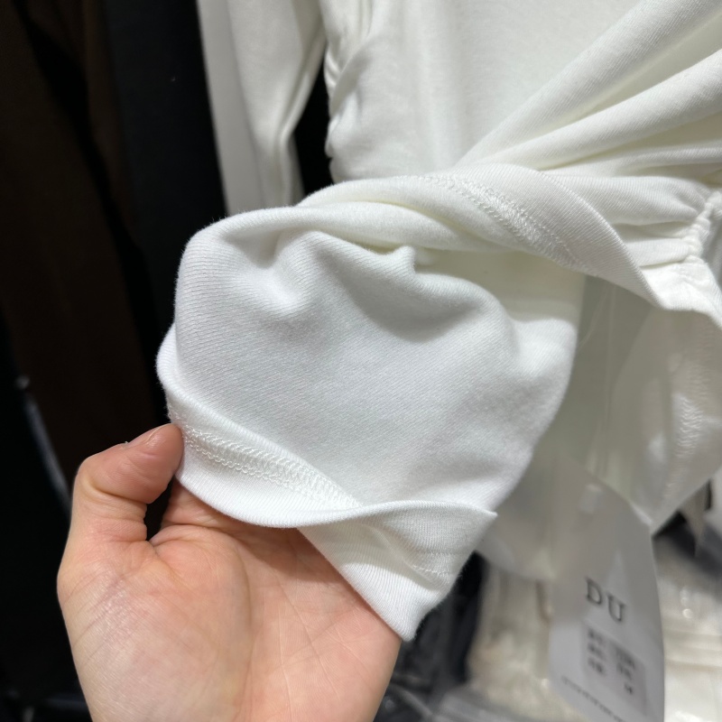 DU71781正版冬季新款韩版蕾丝边挂脖设计感加绒小众辣妹T恤衫女装 - 图2