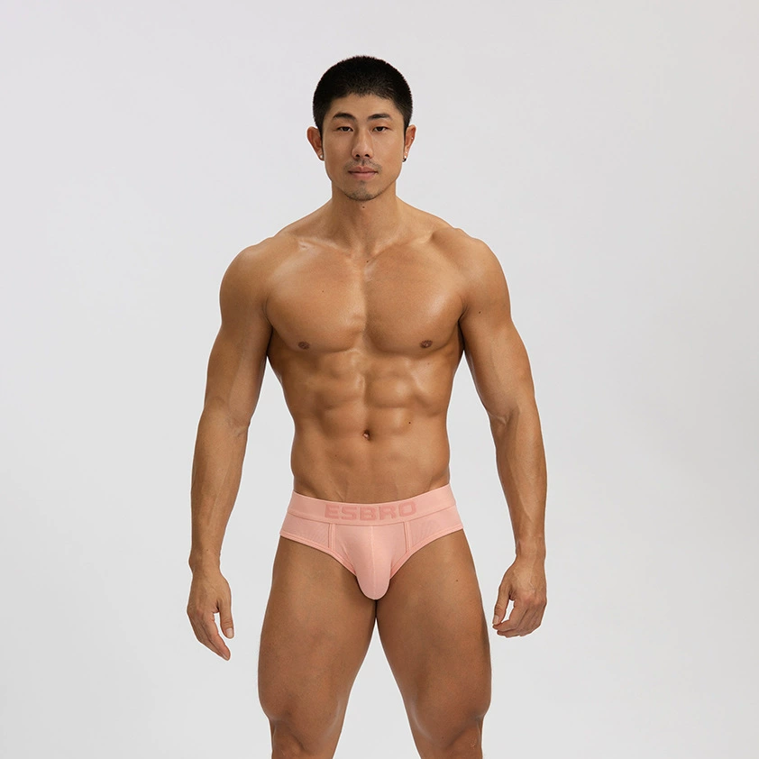 ESBRO新款纯色低腰粘纤螺纹吸汗舒适性感大囊袋U凸男士三角裤,淘宝优惠券,粉丝福利购,淘宝优惠卷