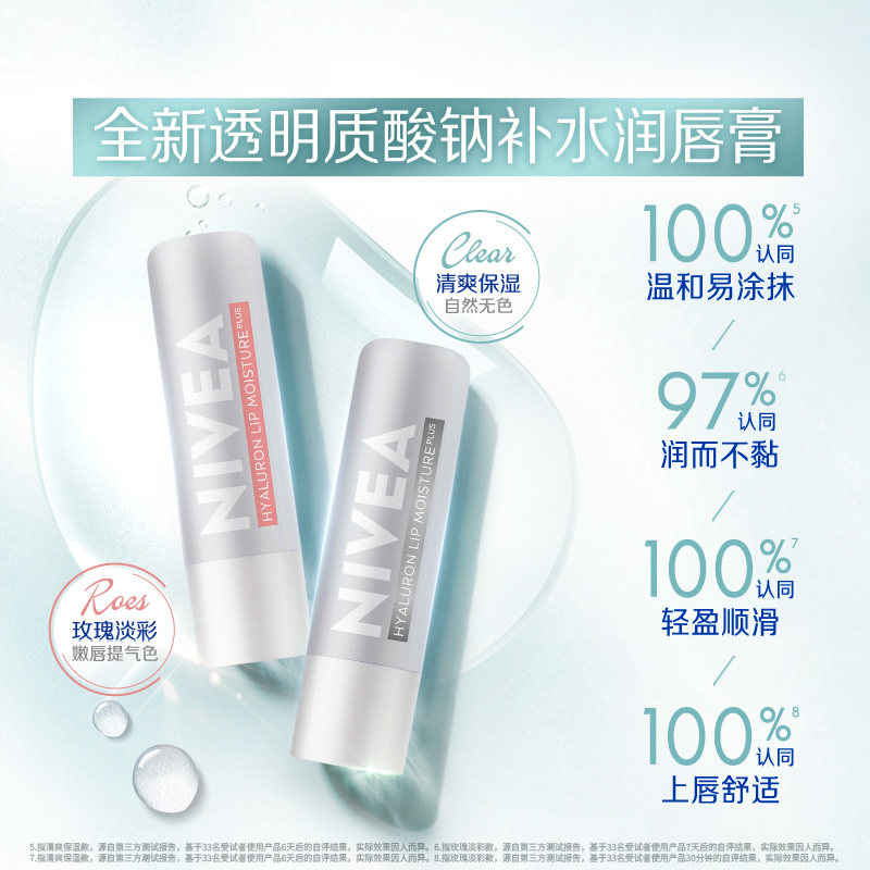妮维雅女士润唇膏滋润保湿补水透明质酸钠淡化唇纹秋冬官方正品