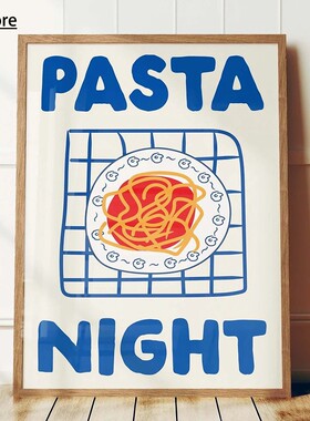 Wine Cheers Posters Pasta Night Food Print Canvas Art Poster
