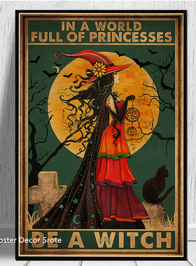 Kitchen Witchery Poster Retro Witch Brew Art Wall Painting