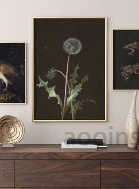 Vintage Moody Owl Painting Canvas Poster Cottagecore Nature
