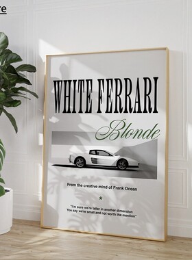 Modern Frank Ocean Blond White Ferrari Cars Album Posters