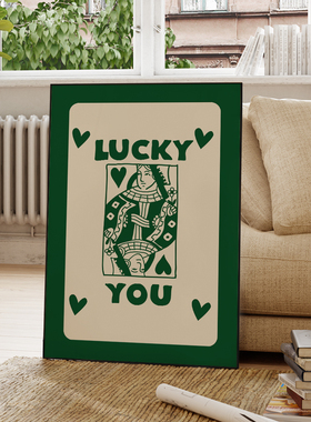 Trendy Aesthetic Ace Card Lucky You Funny Art Poster Decor
