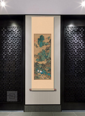 明代画仇英山水画桃园仙境图