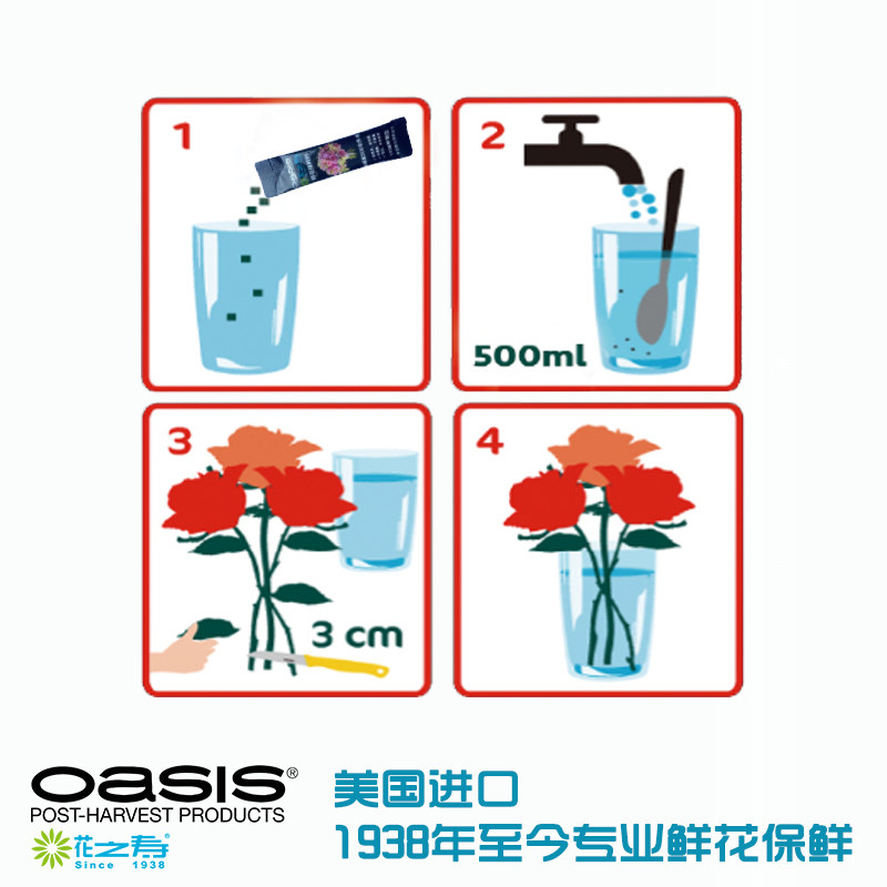 进口花之寿300养料小袋全新升级配方粉剂200袋鲜花保鲜剂奥赛斯,淘宝优惠券,粉丝福利购,淘宝优惠卷