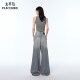 PEACEBIRD 2025 Summer New Grey Wide Leg Washed Jeans A1HAF2138