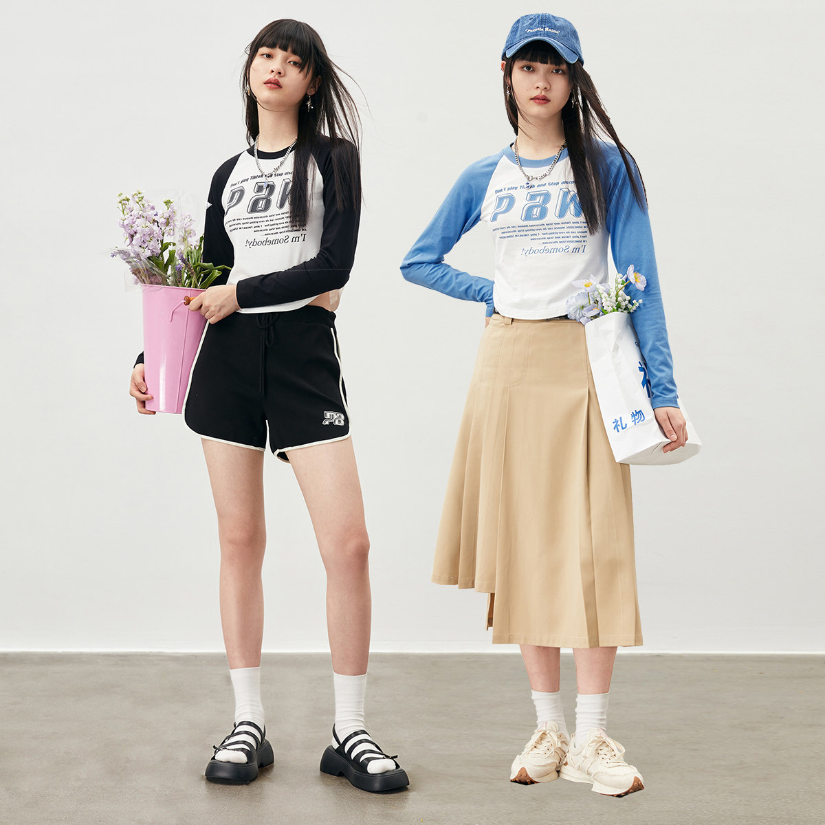 太平鸟短打2022早秋新款长袖打底衫 太平鸟广仁T恤