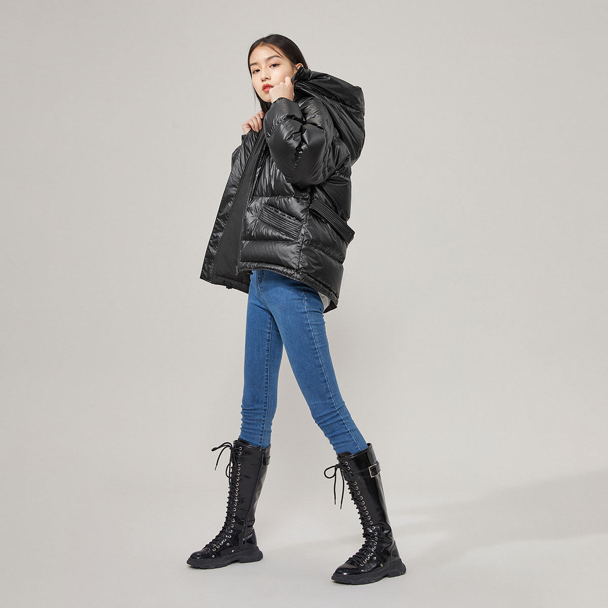 太平鸟短款收腰女2020新款面包服 太平鸟羽绒服