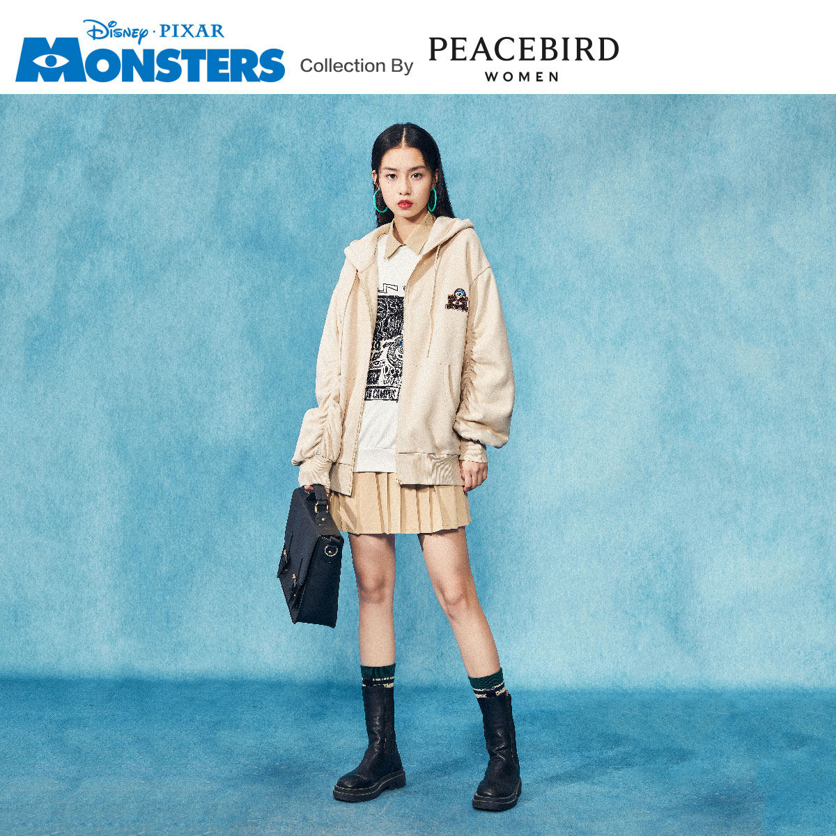 1【怪兽大学联名】太平鸟宽松卫衣 太平鸟卫衣/绒衫