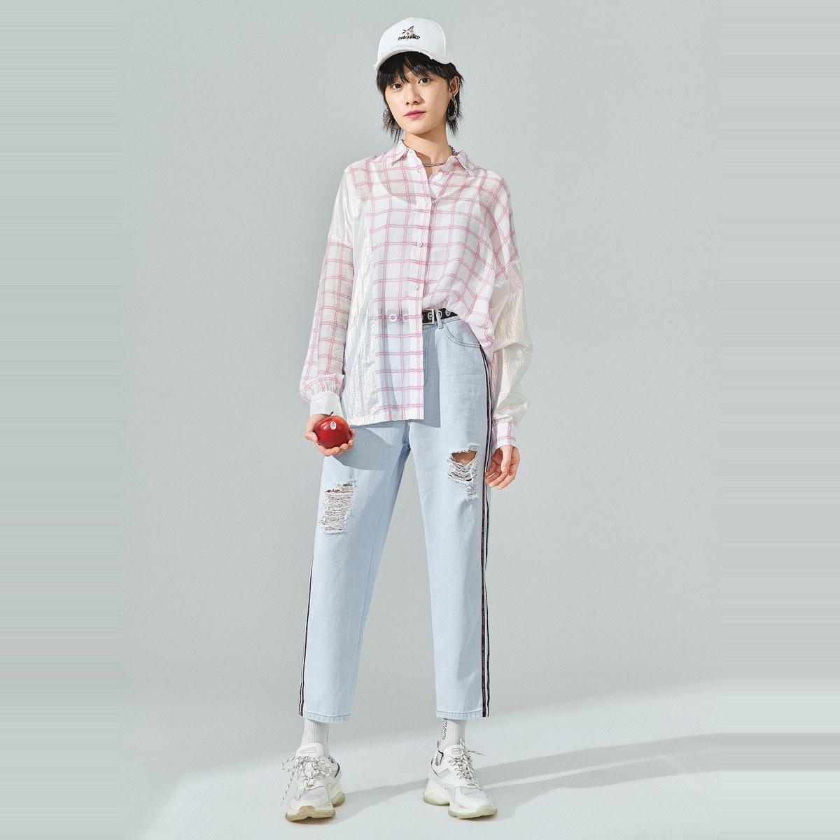 【商场同款】太平鸟高腰直筒裤牛仔裤 太平鸟普埃拉牛仔裤